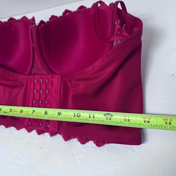 Windsor Romantic Red Lace Sequin Heavily Beaded Bustier Top Coquette Size M READ - Picture 5 of 11